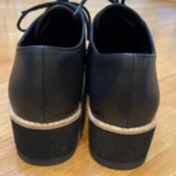 Eileen Fisher Eddy Women's Black Smooth Leather Platform Oxford Size 6.5 M - Picture 4 of 5